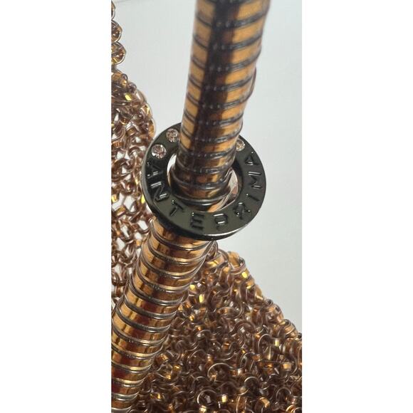 Anteprima Wire Gold and Brown Bronze Shoulder Tote Bag Purse - Picture 11 of 11